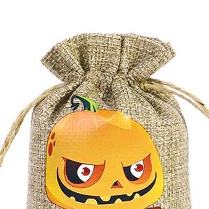 Sac en toile de jute 10x15cm motif terreur, pochette à bonbons pour Halloween, logo personnalisable, idéal pour bonbons et décoration - Product Image 6