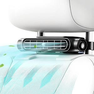Dual <b>Head</b> 4000mAh Rechargeable LED Light Detachable Stand Dashboard Seat Portable Cooling Car <b>Fan</b> - Product Image 1