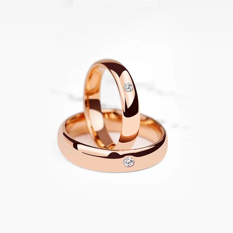 Love Zircon couple ring set mens women diamond tungsten rings with free engraving men and women name