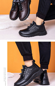 PU Out-sole Plush Lining Men's Winter Warm Sneakers <strong>Trainers</strong> Loafers Winter Snow Waterproof <strong>Boots</strong> for Men - Product Image 6