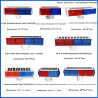 Feux de signalisation clignotants à LED solaires avec ampoule de sécurité routière double face rouge et bleue pour la circulation et les travaux de construction