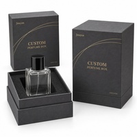 Boîte à parfum rigide gris foncé avec logo personnalisé 10x10x14cm, finition brillante, fermeture magnétique, doublure en éponge, conception personnalisée OEM