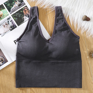 Bralette sexy sin espalda para mujer, sujetador deportivo con tirantes anchos, top tipo tubo, ropa interior deportiva - Product Image 4