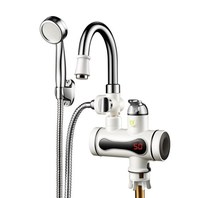 Robinet d'eau chaude électrique instantané mural avec capteur automatique et kit de douche