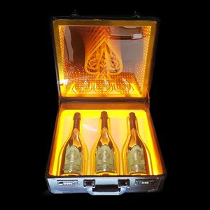 Estuche de transporte para botellas de vino, estuche de exhibición de botellas de vino brillante, colección de champán, 3 botellas, Ace of sades, LED de alta calidad - Product Image 3