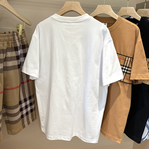 T-shirt Estiva Vintage Oversize da Uomo Stile Lusso <span class=keywords><strong>a</strong></span> Quadri Hip-hop Burberry <span class=keywords><strong>a</strong></span> Maniche Corte - Product Image 2