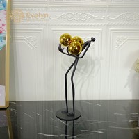 Escultura Abstracta Contemporánea de Bola Dorada Simple, Artesanía de Metal para Decoración del Hogar, Estatua de Lujo para Hotel