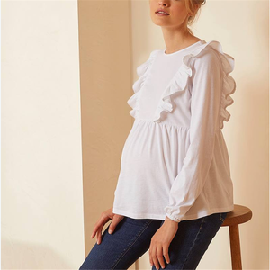 T-shirt d'<span class=keywords><strong>allaitement</strong></span> respirant en chanvre pour l'été, pour femmes, chemises oversize pour mamans - Product Image 3