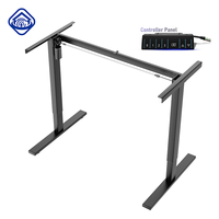 Bureau debout intelligent à double moteur à 2 étages avec contrôleur LED, bureau ergonomique réglable en hauteur, mobilier de bureau, bureau relevable