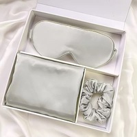 Coffret Cadeau en Soie, Masque pour les Yeux 100% Soie de Mûrier, Chouchous et Taie d'Oreiller, Coffret Cadeau de Luxe en Soie