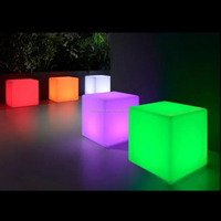 Meubles de salon de nuit portable d'extérieur, table et chaise en cube lumineux DMX, plastique imperméable, LED changeant de couleur