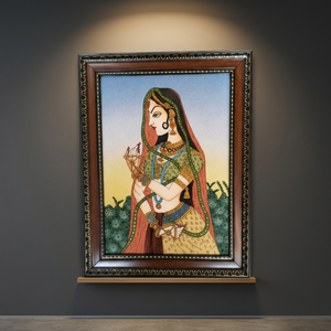 Traditional Handmade Horse Painting Art Deco <b>Design</b> Ramadan <b>Wall</b> Decor with Wood <b>Frame</b> - Product Image 3