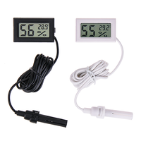 Pengukur suhu dan kelembapan elektronik higrometer Mini FY-12 dengan Sensor eksternal plastik OEM dapat disesuaikan