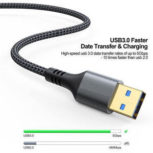 Cable de Extensión USB 3.0 LUNG KAY de 1m 2m 3m, Transferencia de Datos a 5Gbps, Tipo A Macho a Hembra, Revestimiento de Nailon, para Teclado, Ratón, Cámara - Product Image 2