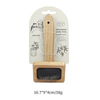Brosse démêlante en bois massif pour chiens et chats – Peigne de toilettage pour animaux de compagnie – Élimine les nœuds et contrôle la perte de poils pour chiots et chatons
