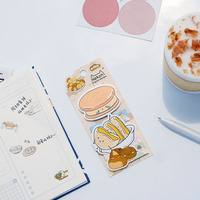 Nekoni Mignonnes notes autocollantes Kawaii avec images de nourriture, marque-pages en papier pour bloc-notes adhésifs