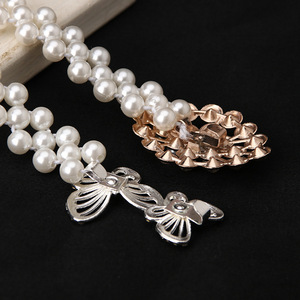 Cinto de Cintura Feminino Coreano com Pérolas e Strass para Vestido, Corrente Corporal para Decoração de Festa, Atacado - Product Image 3