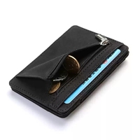 Dompet Mini Pendek Kulit PU Elastis Vintage Custom, Tahan Air, Banyak Slot Kartu, Tempat Koin, Tempat Kartu Kredit, Untuk Penggunaan Sehari-hari