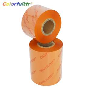 Nastro per Stampante Compatibile <span class=keywords><strong>Zebra</strong></span> Nuovo Tipo Arancione Nastro Termico in Cera Resina - Product Image 2