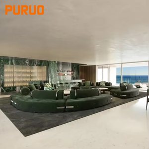 Puruo seccional Premium moderno italiano sofá de lujo sala de estar sofá de cuero genuino conjunto canapés de muebles de salon divano - Product Image 3