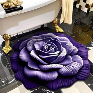 Tapis de sol en forme de paon 3D, absorbant, antidérapant, pour salon, table basse, chambre à coucher, décoration, entrée, tapis en peluche pour la maison - Product Image 4