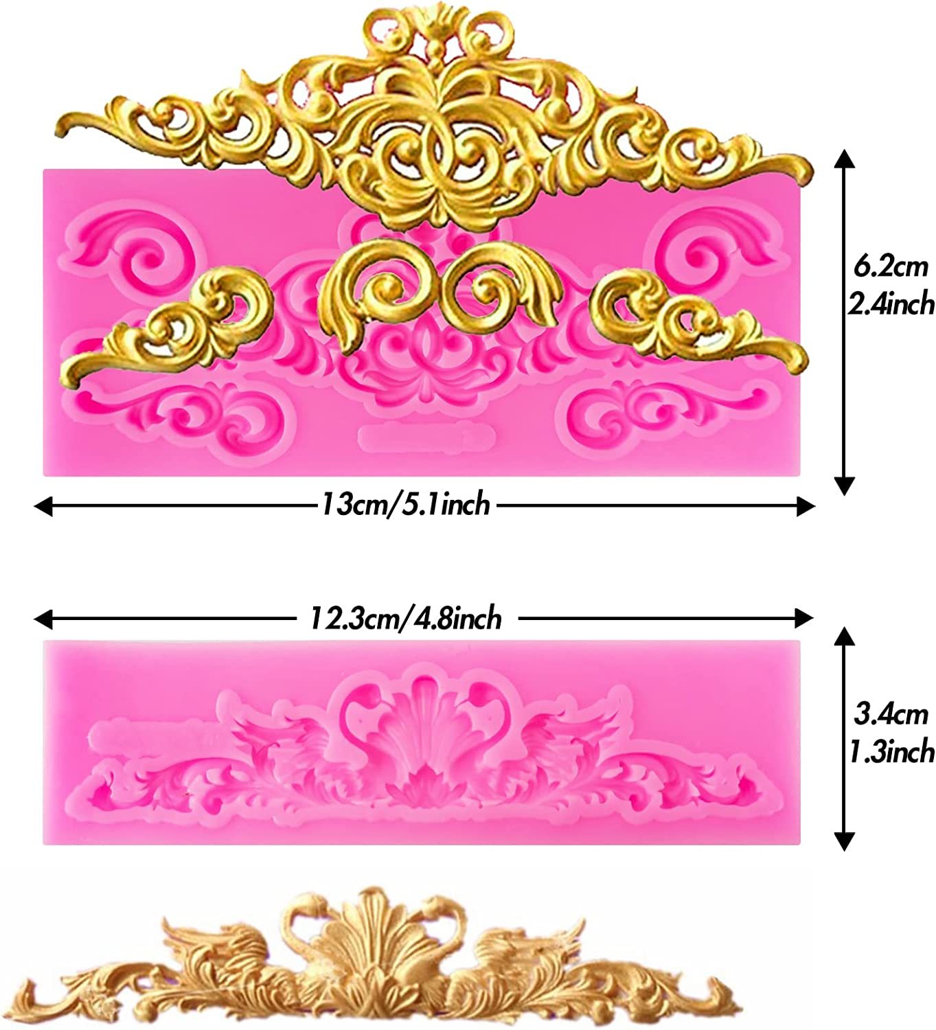 Barock-Silikonform Für Fondant & Schokolade – Filigrane Schnörkel, Curlicues, Backofenfest