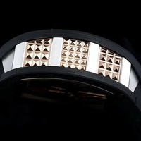Montre automatique squelette de haute précision, étanche, multifonction, tourbillon, en fibre de carbone noire et or rose, avec cadran à signes du zodiaque