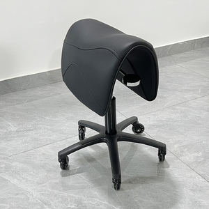 Top Selling High Quality Rolling Mater Chair Beauty Spa Salon <b>pink</b> Leather Saddle <b>Stool</b> with Adjustable Backrest - Product Image 4