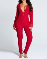 Fournisseur de pyjamas importés Pyjamas personnalisés Pyjamas pour femmes Vêtements de nuit solides à manches longues avec logo personnalisé Pyjamas de nuit avec rabat de fesses
