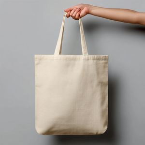 Sac fourre-tout en toile de coton vierge personnalisé pour les courses réutilisables - Product Image 1