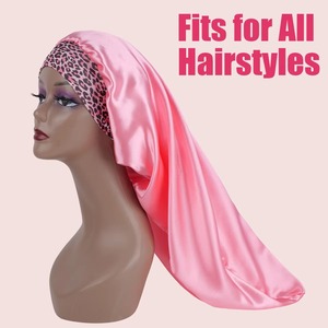 Gorro de Dormir Extra Largo de Satén para Mujer - Turbante Elástico Extra Grande con Cinta Ajustable, Transpirable para Cabello Rizado/Natural - Product Image 3