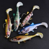 Appât souple en PVC multi-espèces en forme de poisson |   Leurre de pêche à la traîne avec hameçons pour la pêche en mer de la bar, du thon et du maquereau