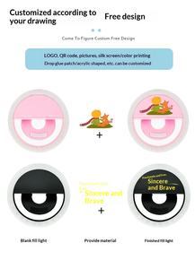 Anneau lumineux LED portable rechargeable avec trépied, 36 perles LED multicolores, taille 85 mm, pour téléphone portable/tablette, éclairage de beauté - Product Image 3