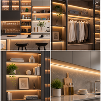 Profilé en aluminium encastré pour éclairage LED de meuble, idéal pour les projets de décoration de cuisine et le mobilier (vente en gros)