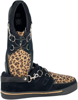 Chaussures basses de sport unisexe anti-odeur légères à lacets motif léopard noir - Idéales pour l'hiver et toutes occasions