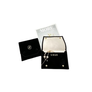 Custom Logo Velvet Pearl Suede Watch <b>Envelope</b> Pouch Jewelry Display Packaging Storage Bag <b>Gift</b> Pillows Square - Product Image 1