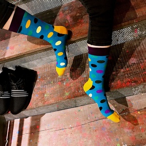 Chaussettes pour hommes à pois colorés, amusantes, décontractées, en coton, best-seller transfrontalier, nouveauté, chaussettes habillées - Product Image 2