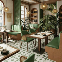 Tables, chaises et banquettes en bois massif modernes et simples pour restaurants et cafés - Personnalisables - Origine Chine
