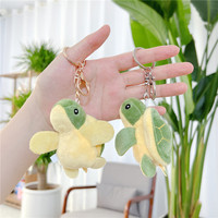 Peluche tortue marine de 9 cm, adorable animal en peluche de dessin animé, porte-clés en tissu doux, logo personnalisé, pendentif de sac, accessoires décoratifs pour enfants