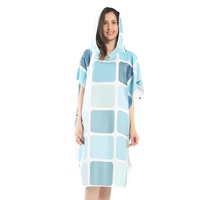 Serviette de plage poncho à capuche en microfibre écologique à séchage rapide pour adultes, motif floral, été