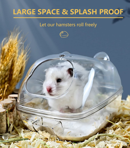 Hamster Play Sand Box <b>Bath</b> Container Cage Bathtub Transparent Bathroom Small Animals Sleep Pad Nest - Product Image 5