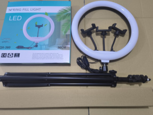 Lampe LED 14 pouces avec trépied de 2 m pour diffusion en direct sur TikTok, éclairage annulaire pour selfie - Product Image 2