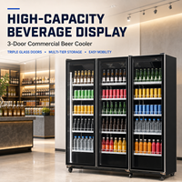 Réfrigérateur à boissons avec porte en verre, réfrigérateur vertical commercial pour boissons, vitrine réfrigérée pour bar, restaurant, hôtel, supermarché