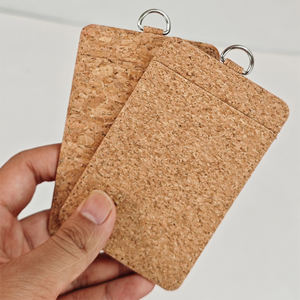 Etiqueta de equipaje de cuero portátil de diseño de lujo Pu Cork, tarjetero para tarjetas de identificación, ideal para regalos empresariales y promocionales. - Product Image 3