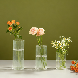 Luxury Tall Clear Thickened Cylinder Glass <strong>Flower</strong> <strong>Vase</strong> Modern <strong>Shaped</strong> Traditional Design Eco-Friendly Artistic for Dining Table - Product Image 1