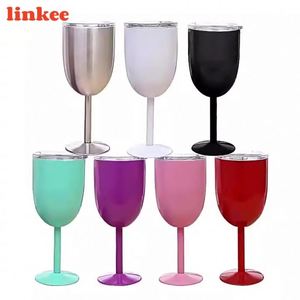 Double Wall Vacuum Insulated Stainless Steel <b>Wine</b> Glasses <b>Goblet</b> with Lids 300ml Capacity Modern Design - Product Image 3