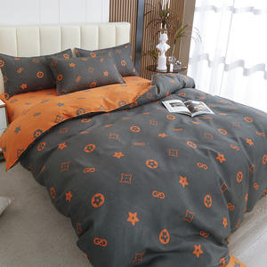 Стильные постельное белье из мытого хлопка с принтом, 4 шт., наволочка, плоская кровать, односпальная и двухместная Студенческая общежития - Product Image 6