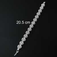 Bracelet chaîne cubaine style punk avec visage souriant en or et diamants, accessoires de mode hip-hop personnalisés