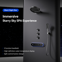 Ensemble de système de douche thermostatique à quatre fonctions encastré mural en laiton intelligent