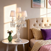 Lampe de table multi-bras en cristal pour hall d'hôtel, villa, chambre à coucher, décoration intérieure, luminaire de bureau